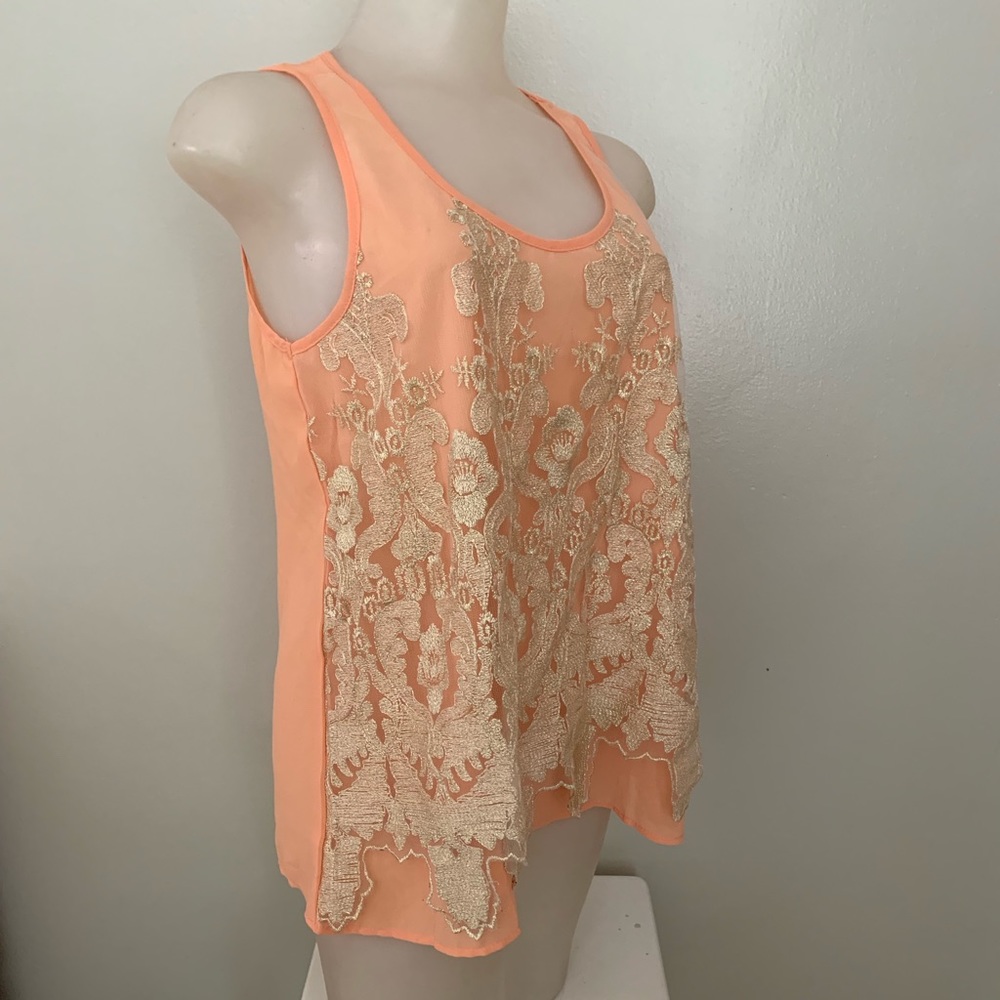 NEW peach blouse by YA Los Angeles, size L